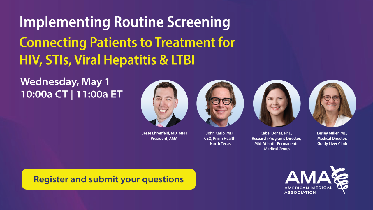 Routine Screening webinar: Connecting Patients to Treatment for HIV, STI, Viral Hepatitis & LTBI   