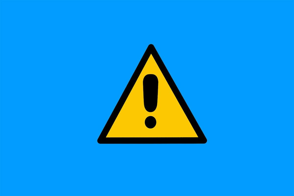 Triangle-shaped warning sign with exclamation mark