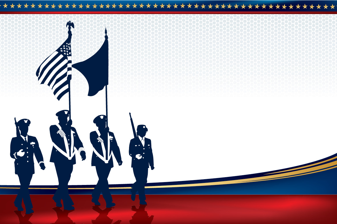 Illustration of a military color guard
