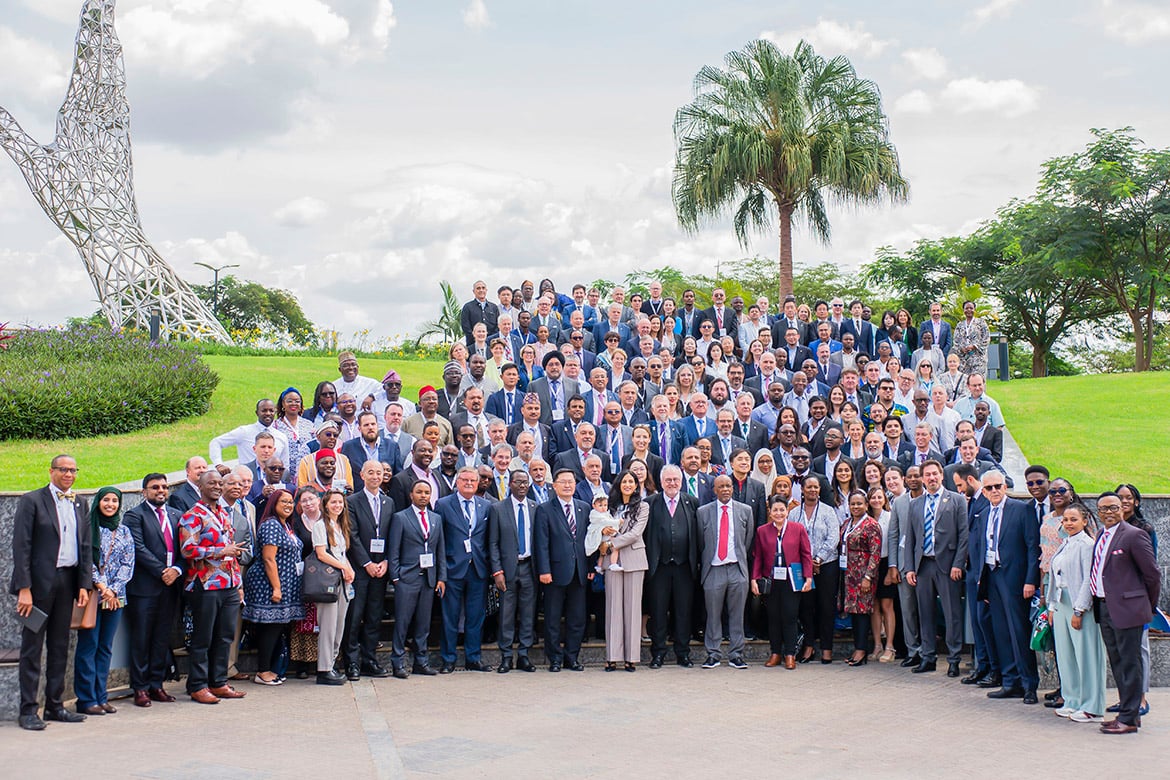 Officers and attendees at the WMA General Assembly meeting in Rwanda, October 2023. 