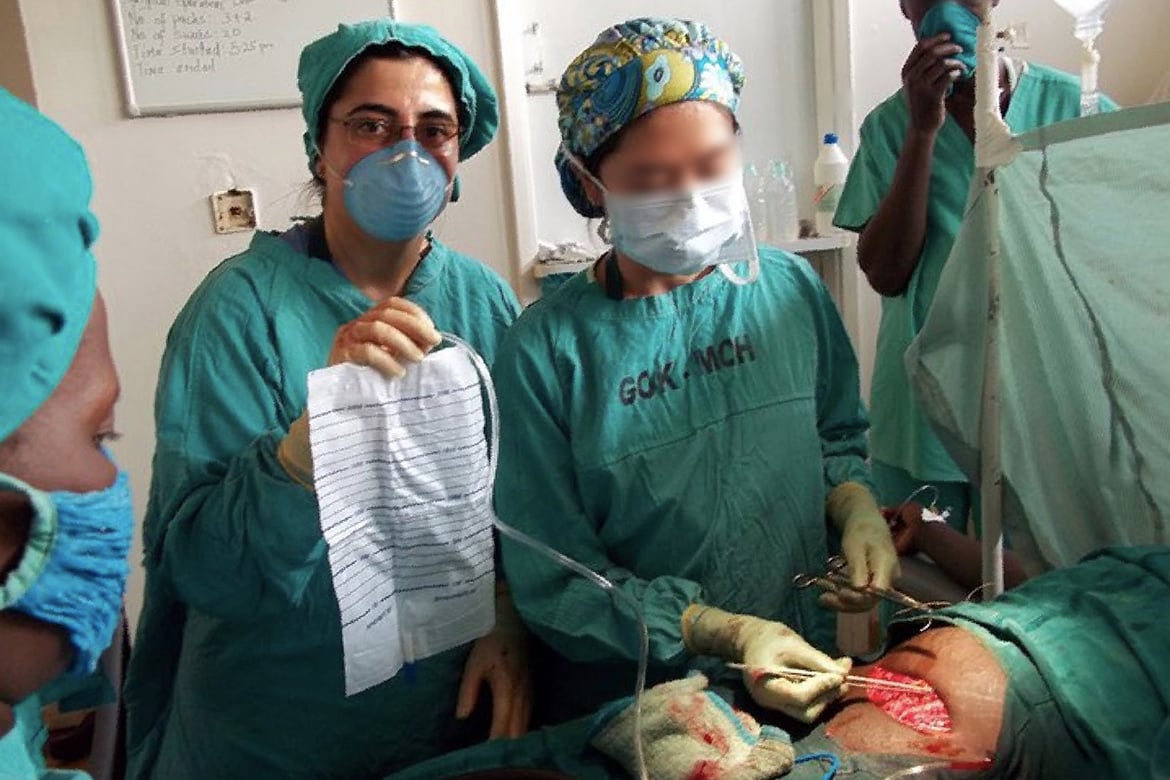 Seema Sidhu, MD, performing surgery