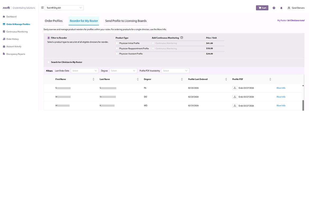 AMA Profiles migration-Org