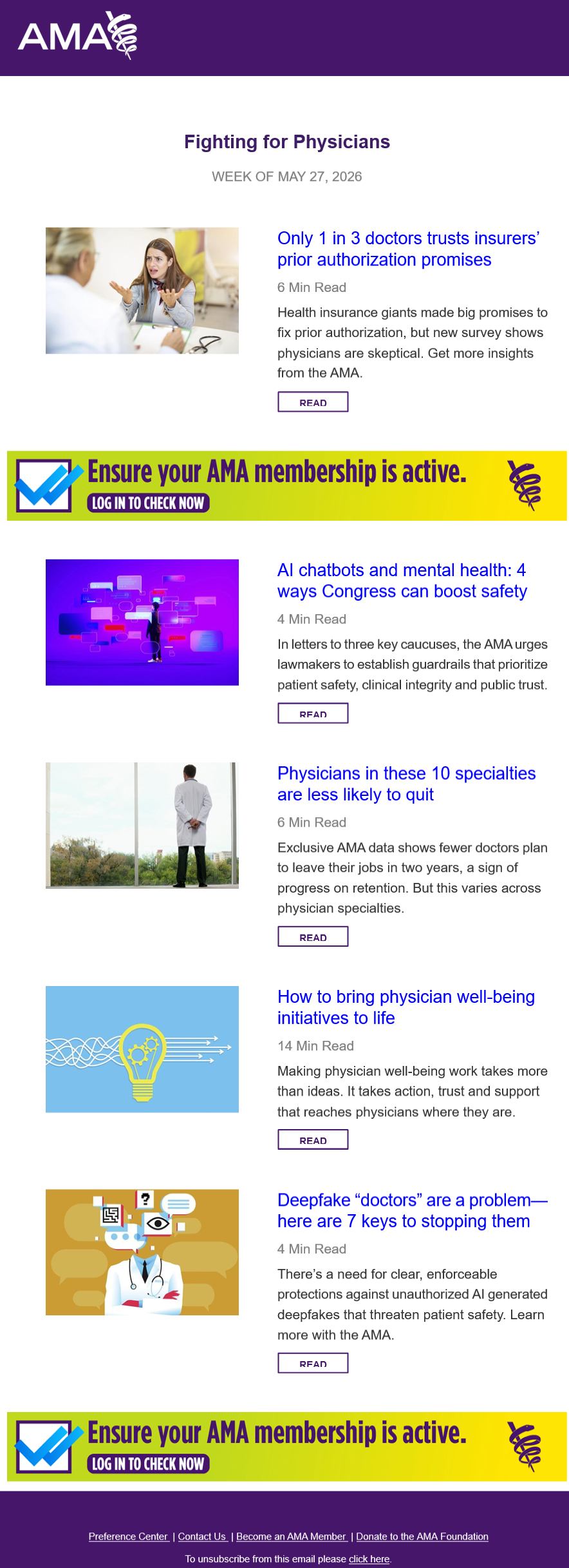 Fighting for Physicians newsletter sample (2026 update)