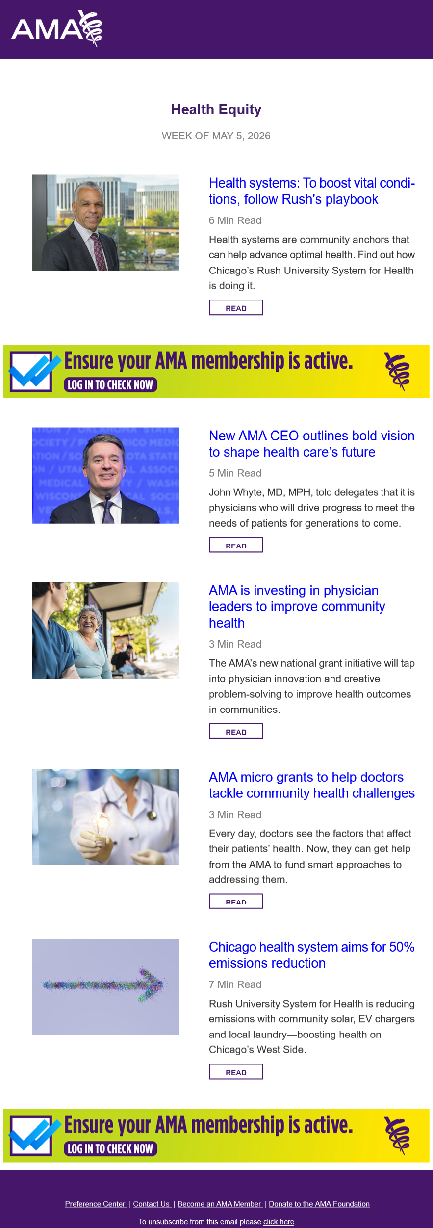 Health Equity newsletter sample (2026 update)