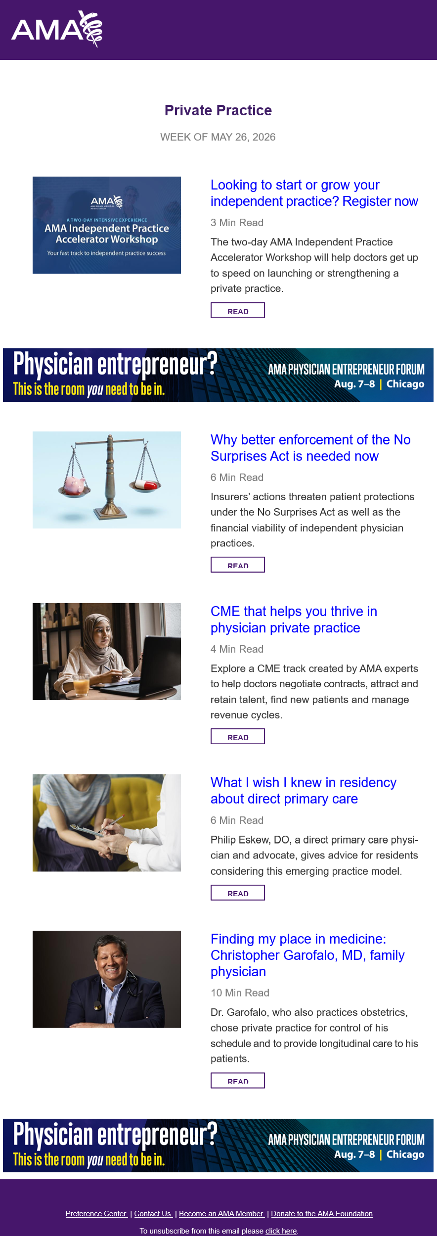 Private Practice newsletter sample (2026 update)
