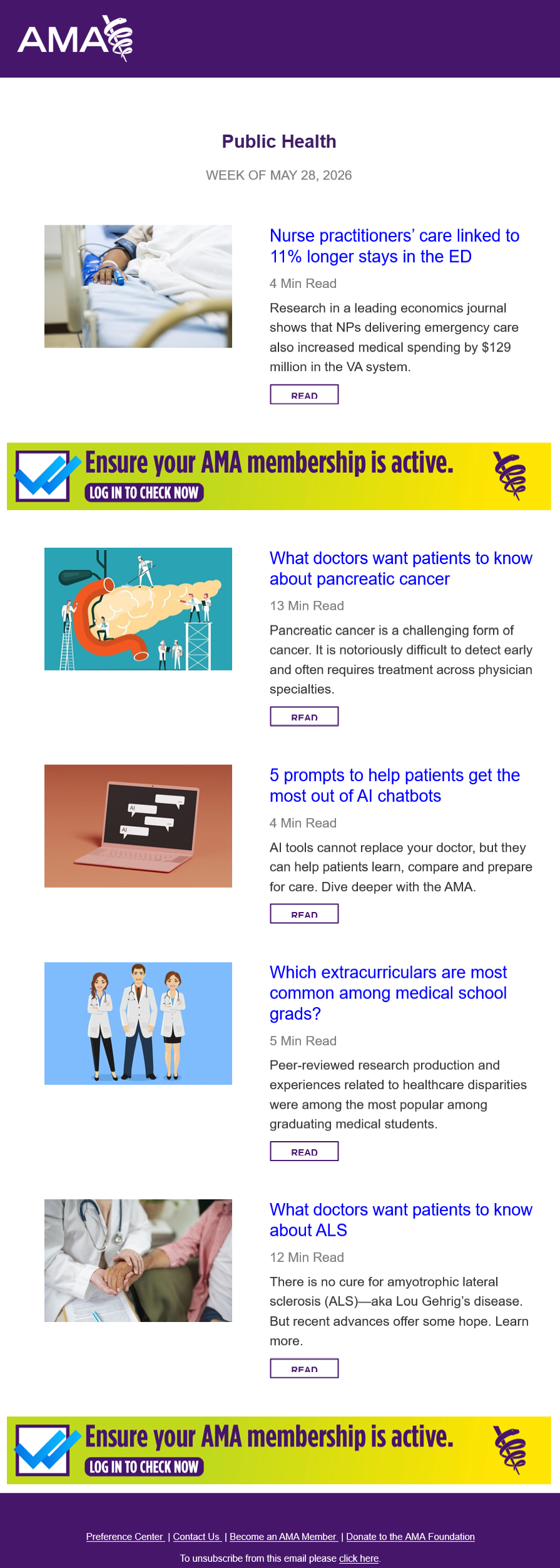 Public Health newsletter sample (2026 update)