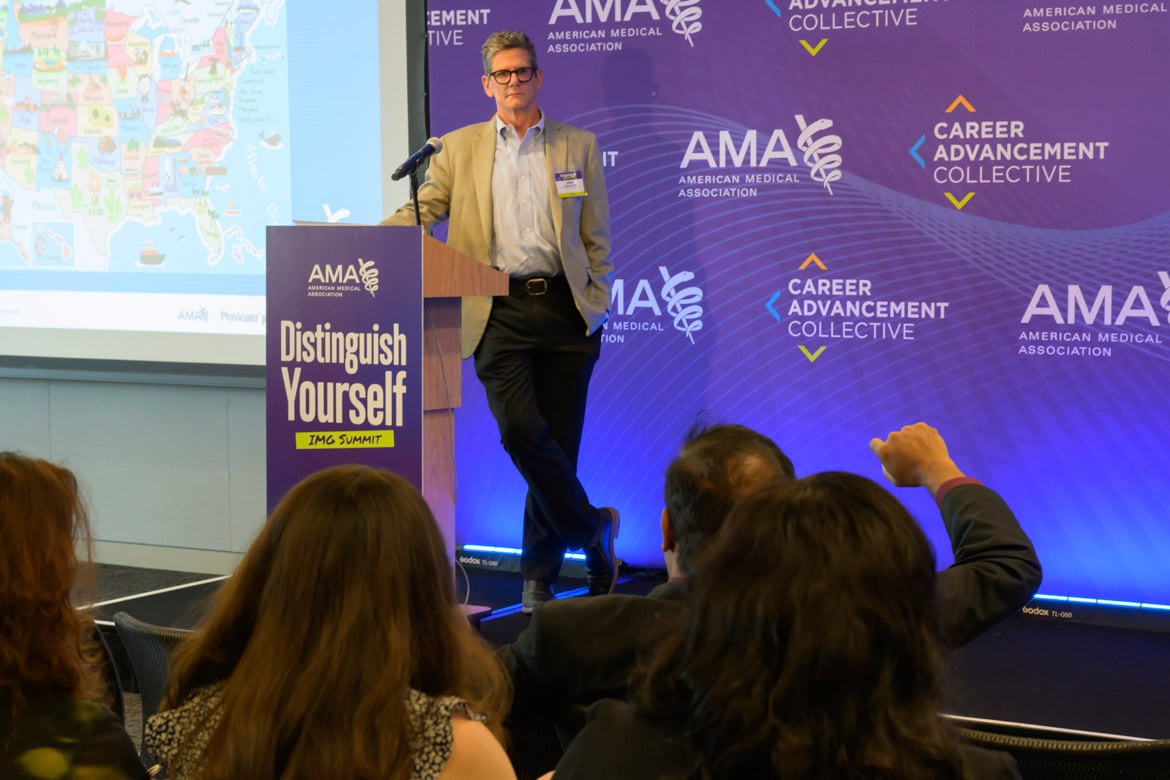 John Andrews, MD, during the AMA IMG Distinguish Yourself Summit
