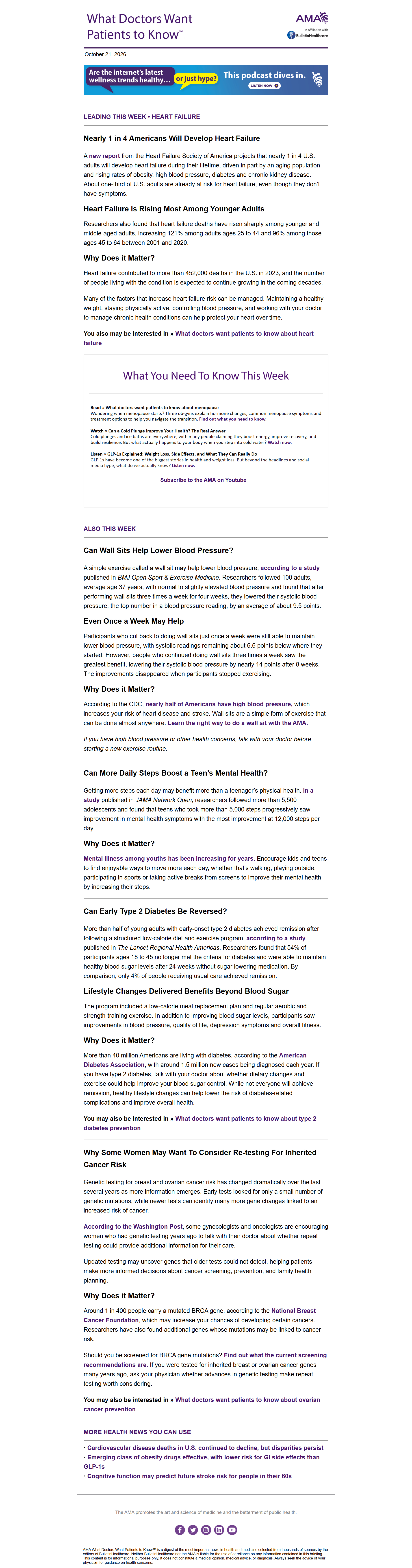 What Doctors Want Patients to Know™ newsletter preview image