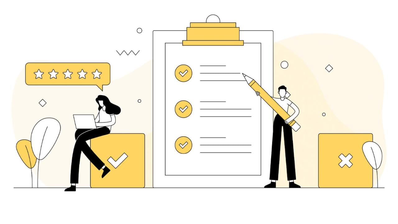 Survey and testimonials illustration