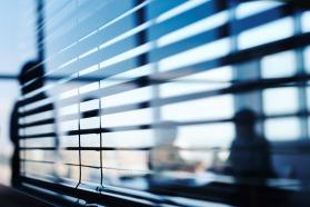 Blinds in a conference room