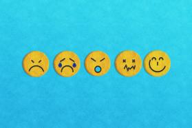 Happy, sad, normal emoticon icons face