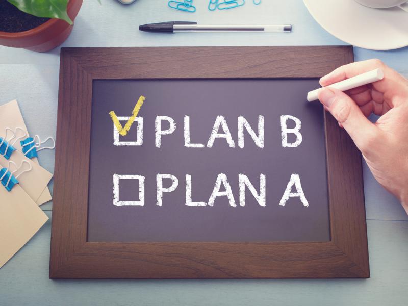Chalk board with Plan B selected