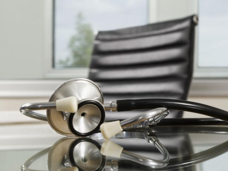 Stethoscope on a desk