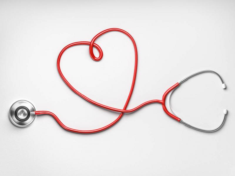Stethoscope shaped as a heart