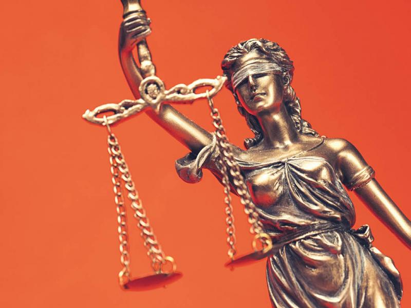 Bronze Lady of Justice statue