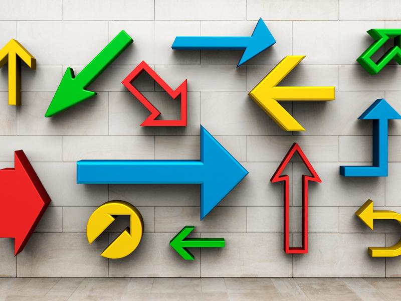 Multi-colored arrows