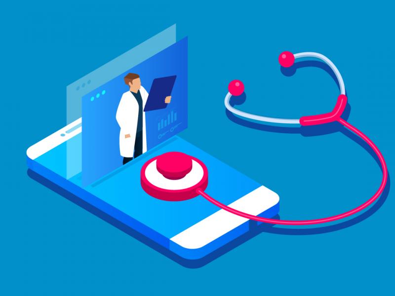 Cell phone and a stethoscope