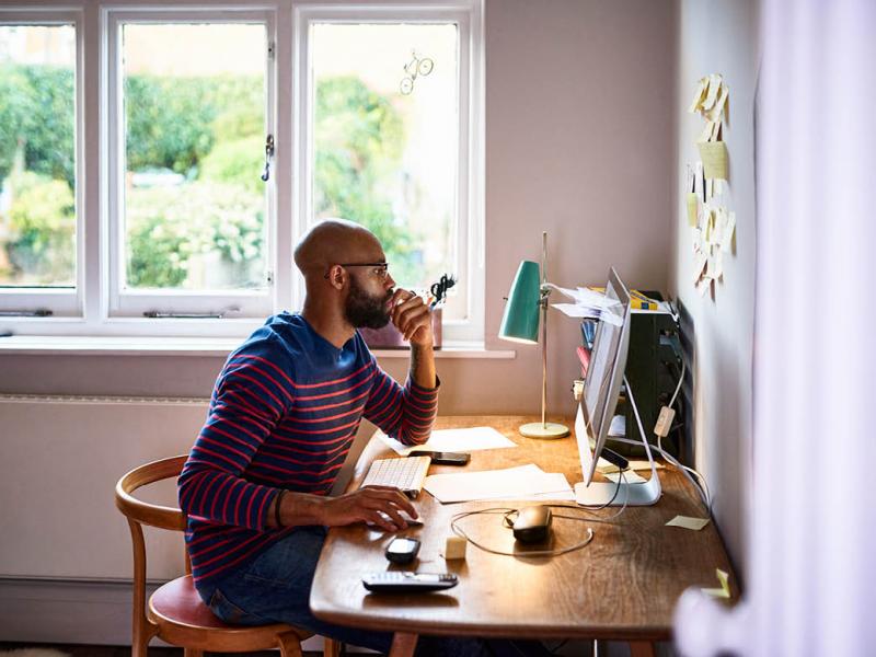Person working in front of a computer