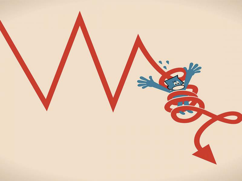 Figure tied up in red tape