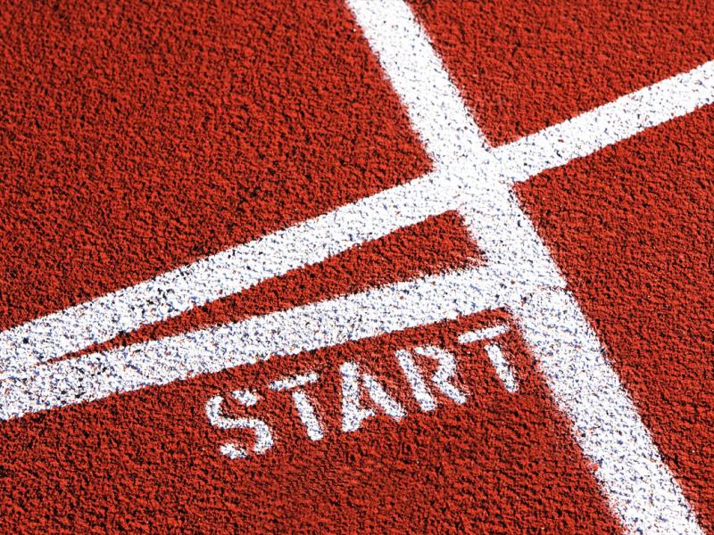 Start line on running track