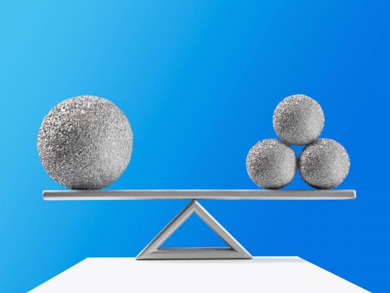Balls balanced on scale