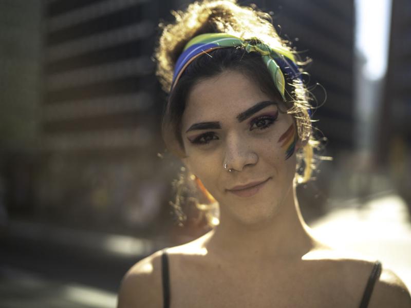 Smiling person looking at the camera