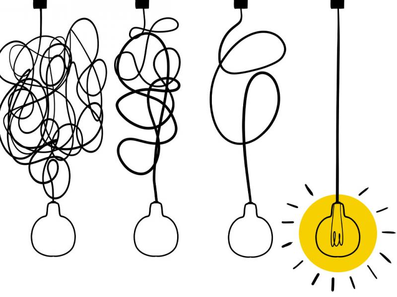 Row of four lightbulbs