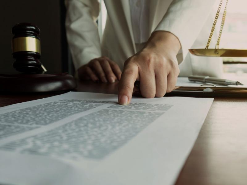 Closeup of a person studying from a book