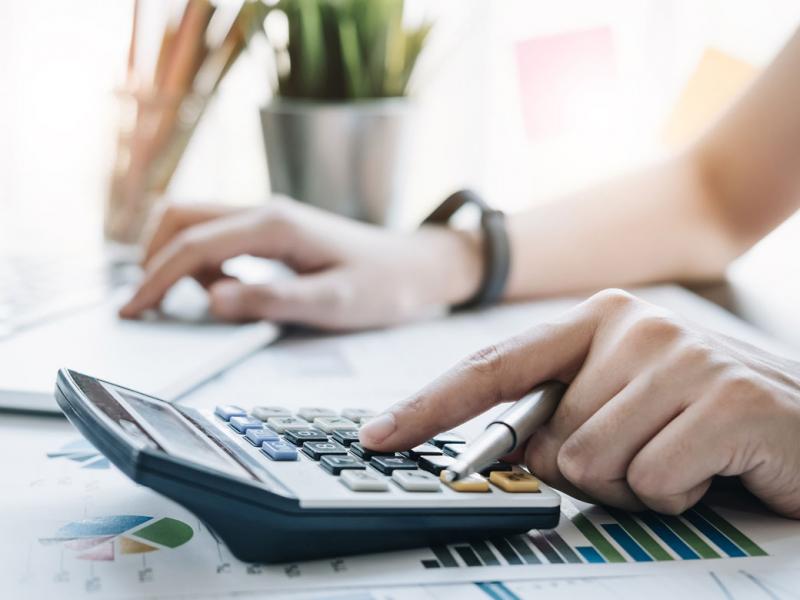 Person using a calculator