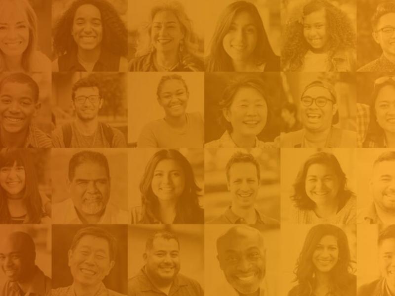 Collage of diverse people.