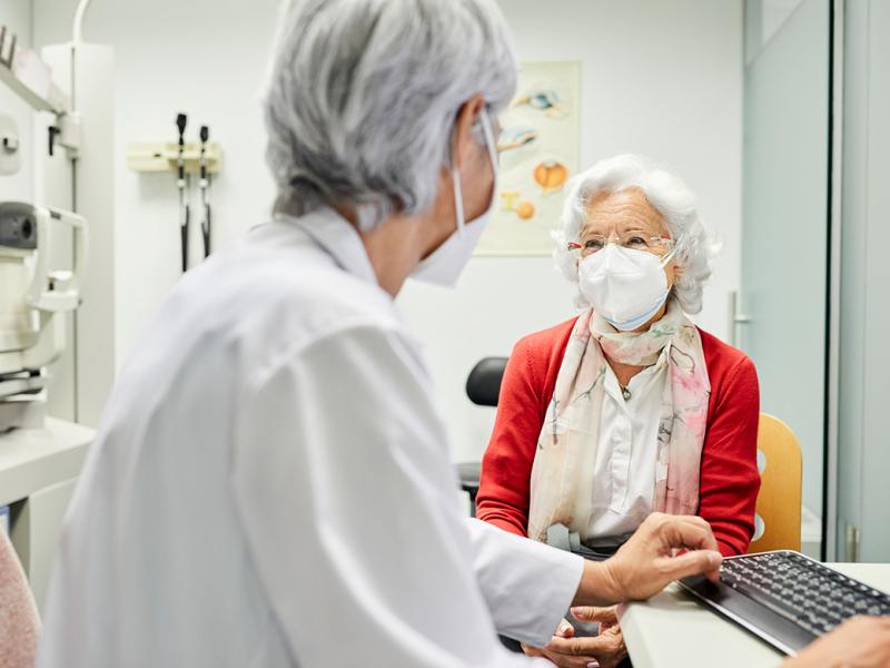 Elderly patient and physician