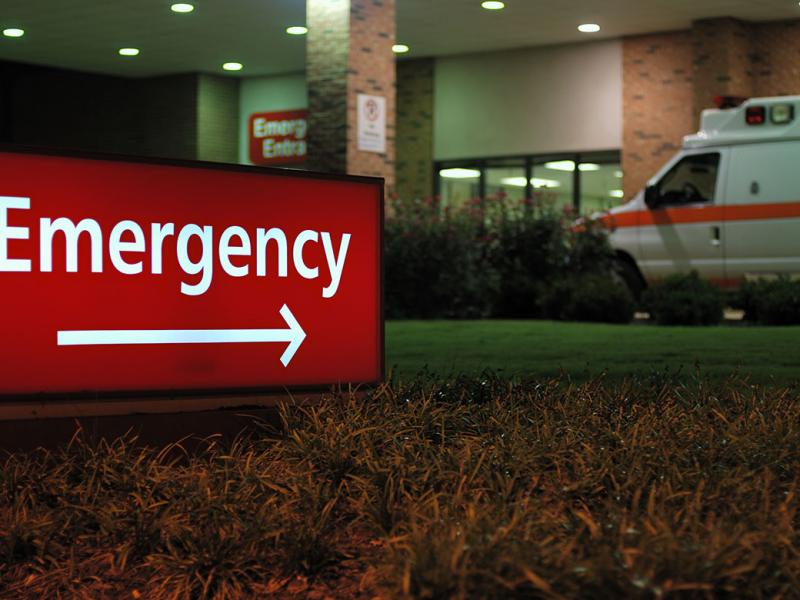 Exterior of an emergency room entrance