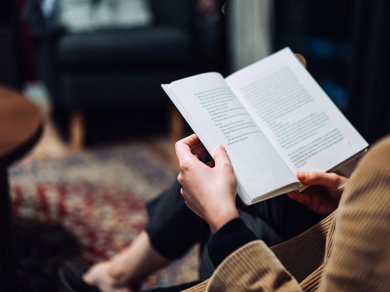 Woman reading a book