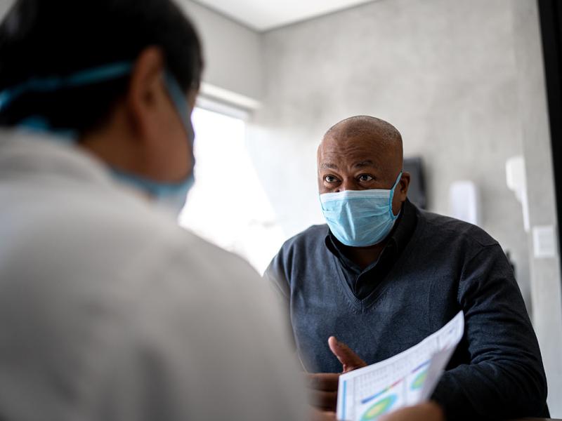 Patient and physician in conversation