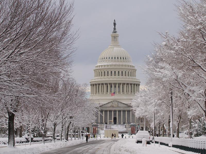 U.S. Capitol after a snowstorm 