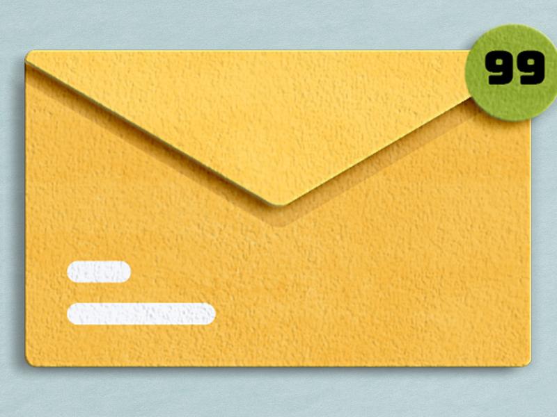 Envelope with email notification