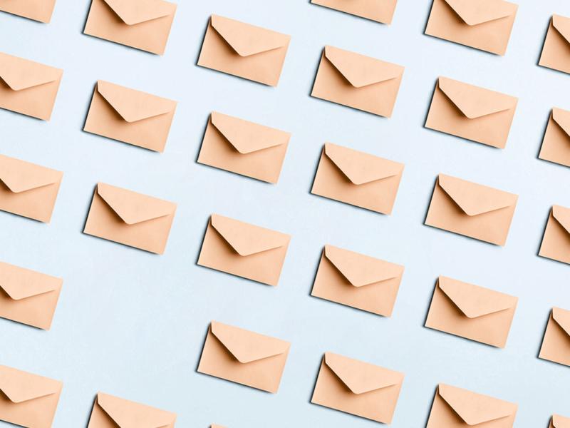 Rows of envelopes