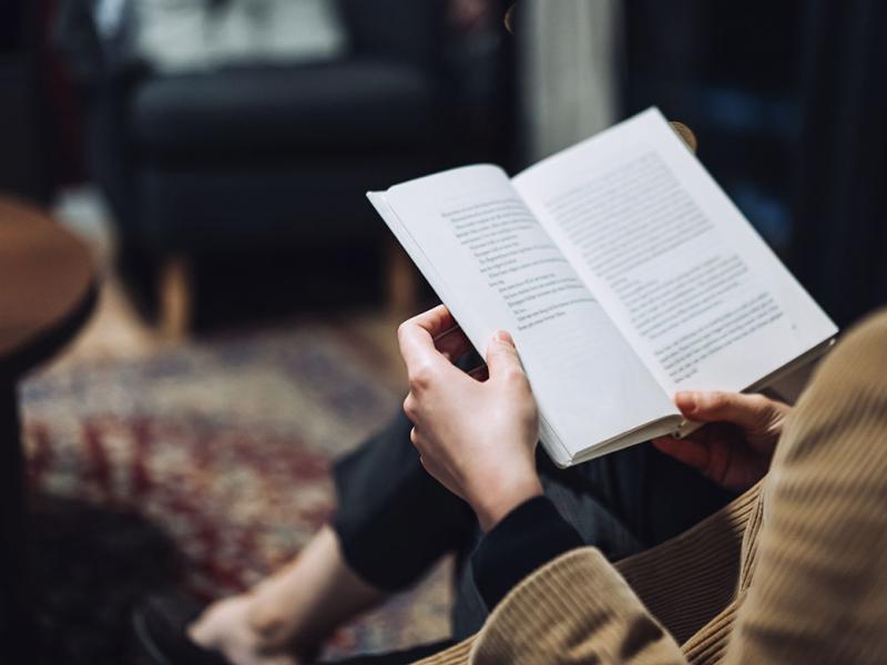 Person reading a book
