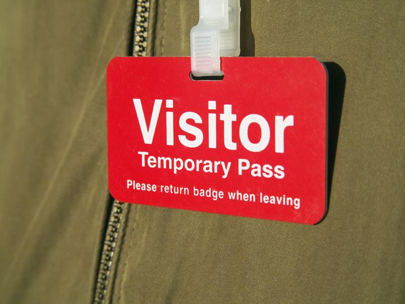 Visitor identification card