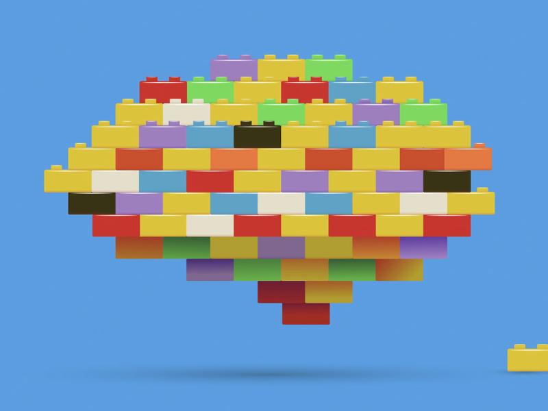 Brain made of toy bricks