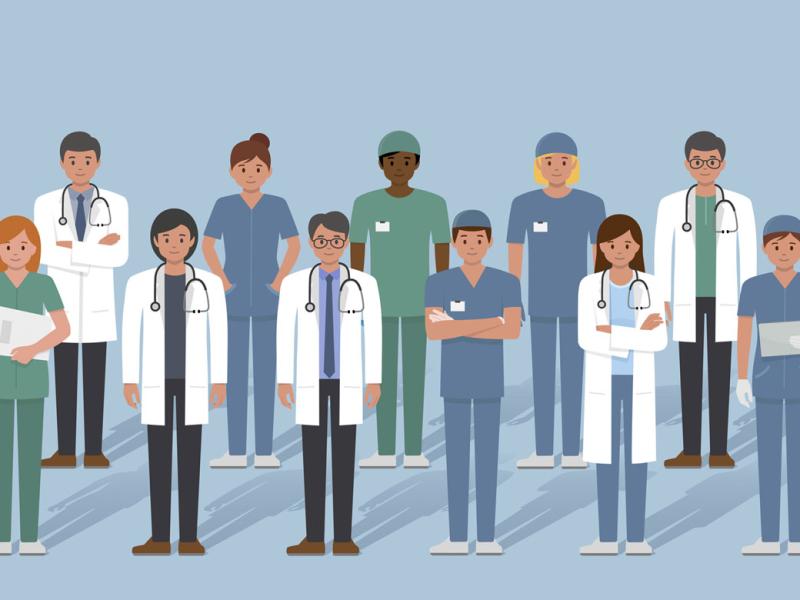 Group of doctors and medical staff