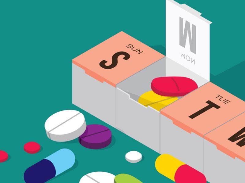 Medication organizer box 