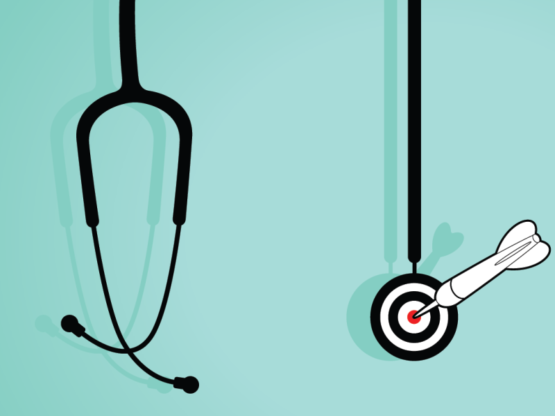 Stethoscope with a target