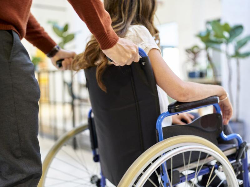 Patient in a wheelchair