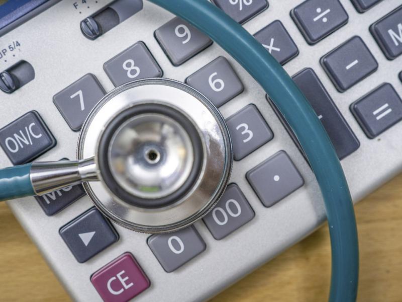 Stethoscope on a calculator