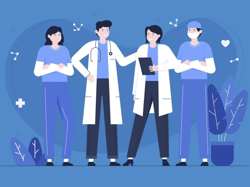 Four healthcare workers
