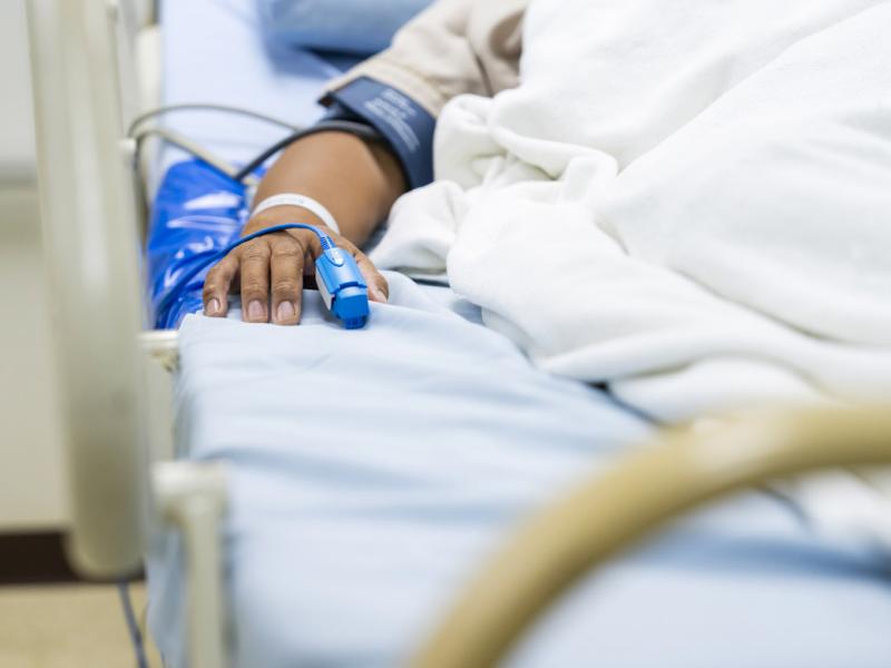 Patient in hospital bed