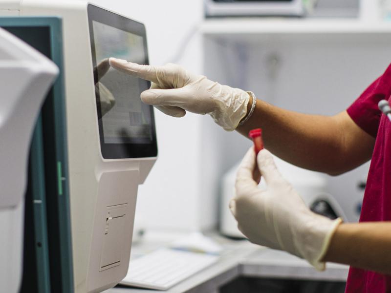 Healthcare worker in a lab
