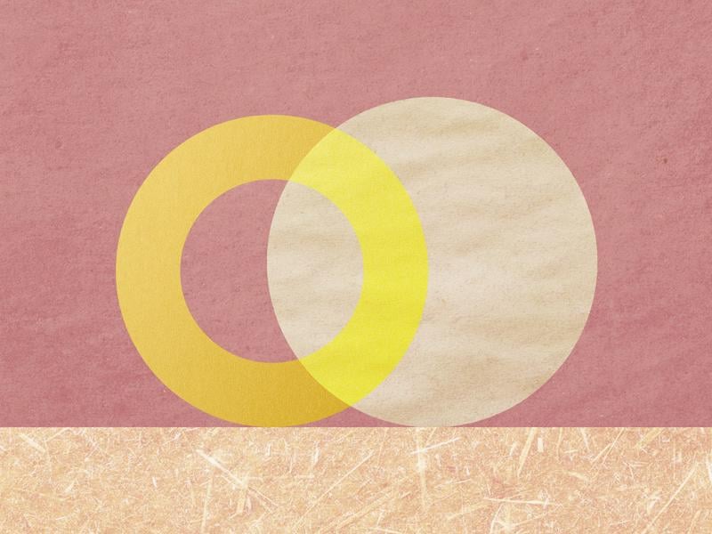 Two merging circles