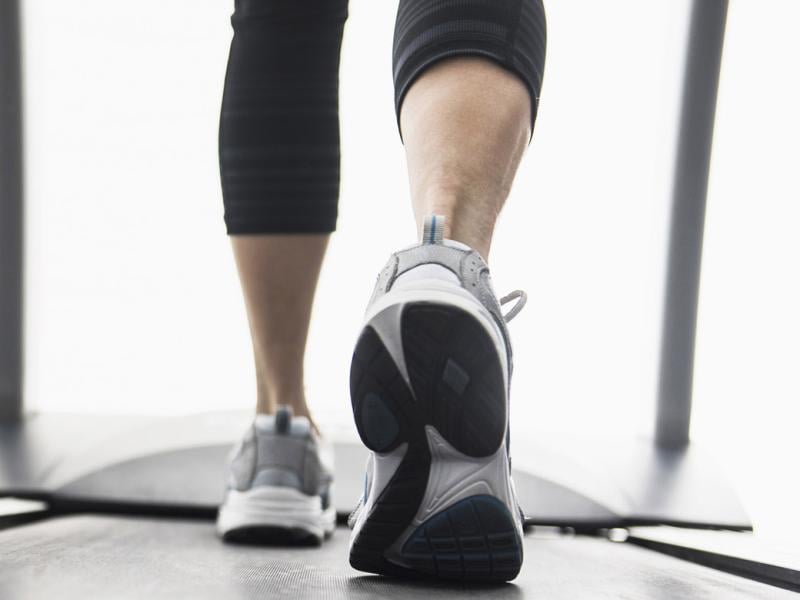 Feet on treadmill
